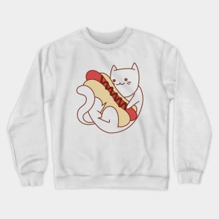 Cat and a hot dog Crewneck Sweatshirt